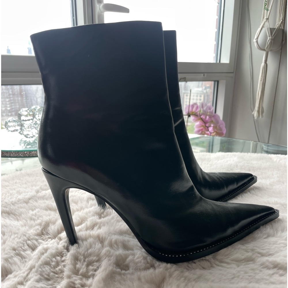 zara leather booties